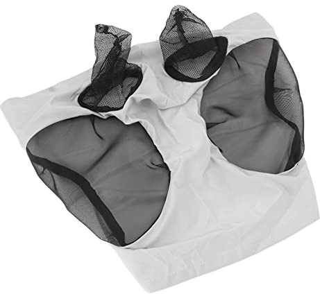 Acouto Máscara contra Moscas de Malla para Caballos, Mascarilla de Caballo de Tejido de Punto Transpirable con Orejas, Tamaño 44x36cm para Equitación y Actividades Ecuestres (Grey)
