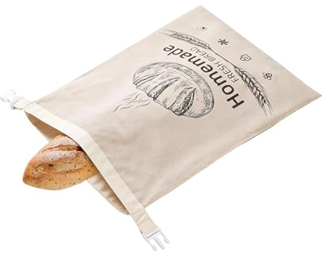 Sacchetti per il pane in d' , sacchetti per la conservazione 'impasto, sacchetti rivestiti di pasta acida, riutilizzabili, in cotone, per cucina, congelatore, sala da pranzo, picnic