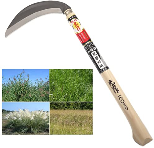 Falcetto manuale spesso giapponese in acciaio Yasugi Falce Strumento da giardinaggio per la rasatura dell'erba dura e il diserbo Falcetti Prodotto in Giappone.