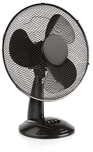 Tristar VE-5979 Ventilador de mesa, 40 centímetros de diámetro, 3 ajustes de velocidad, oscilante, ángulo ajustable 25°, asa para transporte, protección contra sobrecalentamiento, 45 W, negro