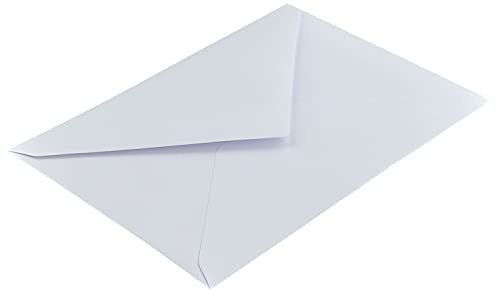 Blanke Briefhüllen, Briefumschläge, 100 Stück, Nassklebung, Ohne Fenster, Spitze Klappe, DIN C7, 100 g/qm Offset, Weiß