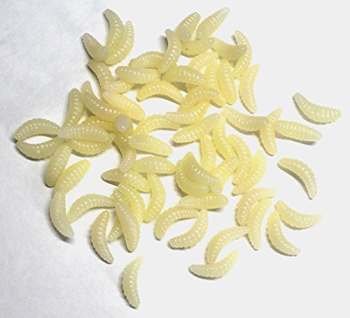 kathy store INC 50Pcs 2.0cm Fishing Lure Maggot Grub Soft Baits Worms Artificial Plastic Fishing Lures 8g