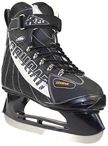 American Athletic Cougar Softboot Ice Hockey Skates for Men - Foam-Lined Ice Skates with Reinforced Ankle Support, Quick Lacing System, Stainless Steel Blade - Recreational Indoor & Outdoor Use (5)