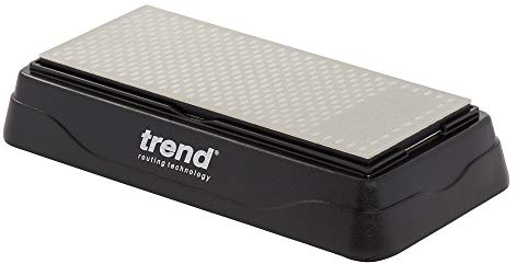 Trend Craft Pro Double-Sided Diamond Bench Stone, Coarse & Fine Grits, CR/DWS/B6/FC, Black/Silver