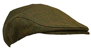 WALKER AND HAWKES Unisex Schiebermütze aus Tweed - Country-Stil - Dunkles Salbeigrün - Größen XS bis 3XL