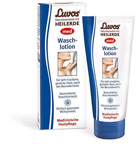 Luvos Heilerde med Waschlotion, 200 ml, medizinische Hautpflege für sehr trockene, gereizte Haut, Naturkosmetik