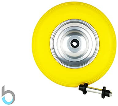 Roue de brouette en Caoutchouc plein PU 4.80/4.00–8 ø390 mm avec kit d’essieu