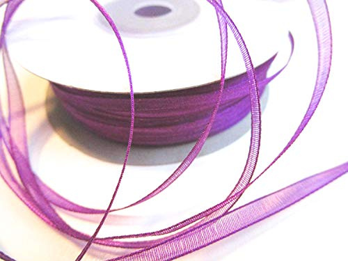CaPiSo 100 m Organza Chiffon 3 mm breit mit Webkante (Lila)