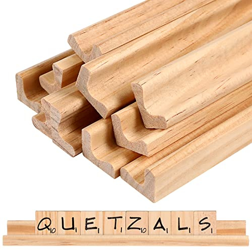 10 Stück Holzbuchstaben Briefhalter for DIY, 19 x 2 cm Holzbuchstaben groß & Klein Buchstaben Halter, DIY Holz Basteln Für Kinder Spielen und Frühe Bildung Einschulung Deko