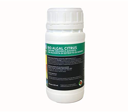 Bioalgal Citrus per orto,Giardino biostimolatore per Crescita della pianta concime Organico a Base di alghe Brune con aggiunta di estratto di agrumi per Piante arboree,orticole e fruttifere (250 Ml)
