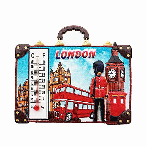 3D-Kühlschrankmagnet im Thermometer-Stil, London, England, Reise-Souvenir, Geschenk, Heim-Küchendekoration, magnetischer Aufkleber, Vereinigtes Königreich, Kühlschrank-Magnet-Kollektion