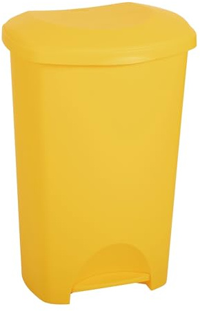 Addis 50L Yellow Commercial Clinical Pedal Bin | Colour Coded Waste Bin | Hands-free recycling and waste segregation for healthcare, workplaces, schools and commercial facilities