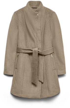 Vero Moda Vmtwodope Belt 3/4 Wool Jacket Ga Noos, Donna, Silver Mink, XS