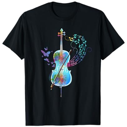 Papillon Instrument De Musique Cadeau Violoncelliste Cello T-Shirt