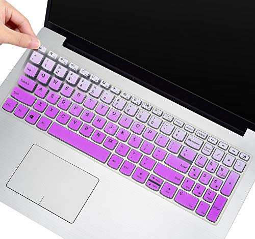 Keyboard Cover for 2020 Lenovo Ideapad 3 15 15.6 Inch Laptop Keyboard Skin Protector (with Numeric Keypad), 2020 Lenovo Ideapad 3 15 Accessories, Ombre Purple (US Layout)