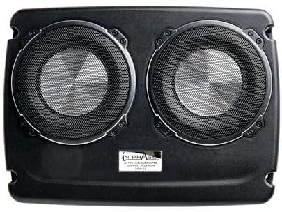 In Phase USW12 Car Audio 600W 12 Underseat Ultra Slim Compact Active Subwoofer System, Die-Cast Aluminium