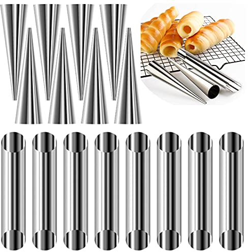 GFJFG Stampo per Burro In Acciaio Inossidabile Acciaio Inossidabile Stampo per Torte Pane Cannoli Tubi Acciaio Inossidabile Stampo Cremoso Teglia In Corno Inox Cannoli per Pasticceria Torta Pane Mold