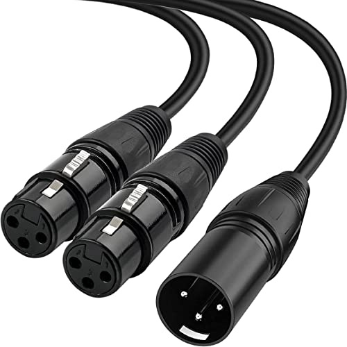 Xiatiaosann Mikrofonkabel XLR Stecker Klinke Splitter Kabel, Dual Busche XLR zu Stecker XLR Mic Y-Splitter 3Pin Symmetrisches Mikrofonkabel