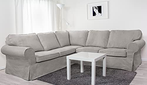 Dagra Bezug für 4er-Ecksofa Ektorp (Medium Gray A16)