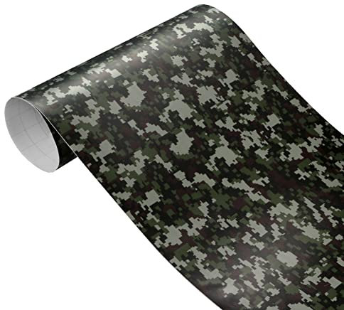 ihreesy Camouflage Vinylfolie,Vinylfolie Camouflage Klebefolie Wasserdicht Vinylfolie Selbstklebend Vinyl Aufkleber Wrap PVC Autoaufkleber Auto Schutzfolie Sticker Dekoration,#A 30cm x 100cm