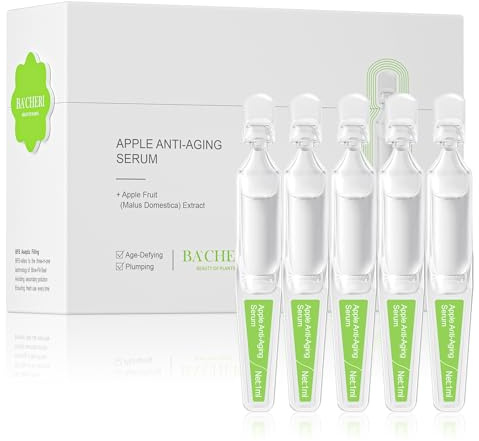 BACHERI Hydrating & Anti-Aging Ampoules Serum - Apple Stem Cell & Tremella Mushroom Extract and Collagen - Deep Hydration, Anti-Wrinkle, Skin Firming & Revitalizing, For All Skin Types, 30 Pcs/Box