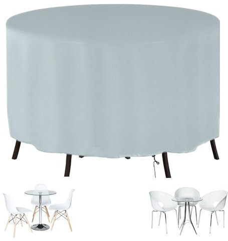 Round Garden Furniture Covers 80x75cm Patio Furniture Circular Covers Waterproof, Windproof, Anti-UV, Heavy Duty 420D Oxford Outdoor Furniture Protective Table Cover