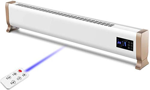 Samnuerly Riscaldatori elettrici elettrici Battiscopa Termoconvettore con termostato Intelligente, Timer Digitale 24 Ore, Blocco Bambini, Telecomando, per casa/conservatorio - Radiatore a battiscopa