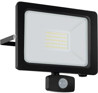 EGLO LED Wandstrahler Faedo 3, Wandleuchte außen aus schwarzem Aluminium | Wand Außenbeleuchtung mit Bewegungssensor, Außenleuchte neutralweiß, IP65