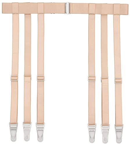 GARGALA Reggicalze per le donne Semplicità Sexy Calze Bretella per calze alte coscia con 4/6 clip in metallo, Nudo 6-strap con giarrettiera clip, taglia unica