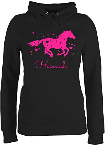 Geschenk mit Namen personalisiert by Shirtracer - Pullover Damen Hoodie Frauen - Pferd - Pferde Geschenk Mädchen
