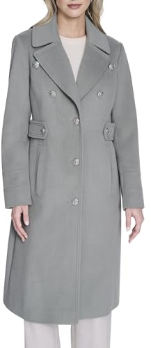 Kenneth Cole Women's Military Wool Blend Overcoat,SAGE,X-Small