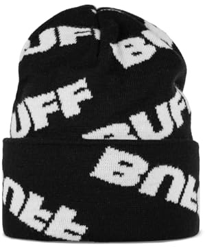 Buff Svarta stickade mössor unisex vuxen storlek, svart, One size