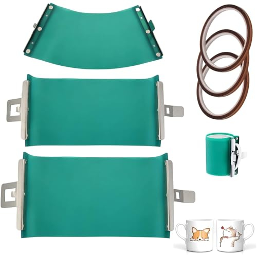 LEWITORS 3 StüCke 3D Sublimation Silikon Tassen Verpackung, Mit 3 Rollen 33 M WäRme üBertragung Band für Bedrucken Von Tassen Transfer Maschine