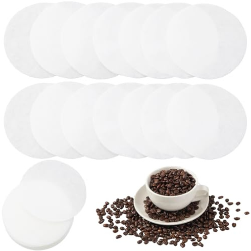 GORGECRAFT 400pcs Filtres à Café en Papier 5.6x5.6cm Ronds Filtres à Café de Remplacement Universels Crépines Compatibles avec Les Machines à Café et Les Pots à Cônes de Café pour Expresso Café Blanc