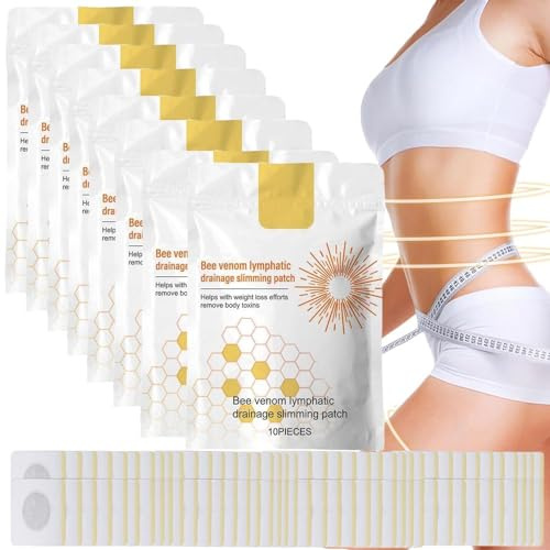 Bienengift Pflaster Zum Abnehmen,Bienengift Lymphdrainage Schlankheitspflaster,Bienengift Lymphdrainage,Bienengift-Lymphdrainagepflaster FüR Frauen Und MäNner (80pcs)