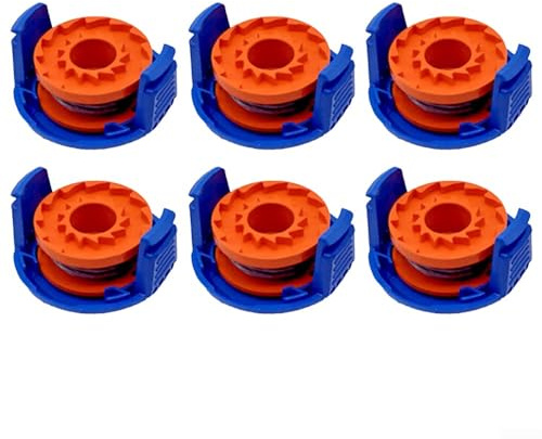 Donkivvy 6 Pcs Trimmer Spool Line with Spool Cover for MacAllister MGTP18Li | Replacement Spool Line Compatible with MacAllister MGTP18Li 1.5mm 1x2.5m Grass Trimmers