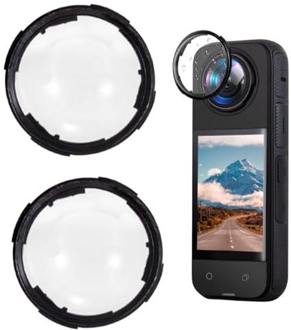 insta-360 X4 Linsenschutz Premium | Drehbare Schutzhülle Für insta-360 X4 | Transparent Schutzkappen | Gehärtetes Glas Linsenschutz | Gehärtetes Glas Linsenschutz Objektivschutz Selbstkle-Bend