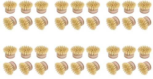 Fcuajdkq Washing Up Brush,Dish Brush,36 Pcs Replacement Brush Heads Wooden Cleaning Dish Brush Refillable Kitchen Beech