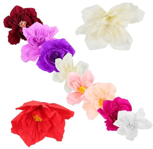 STOBAZA 10St Blumen aus Krepppapier Papierblumendekorationen für die Wand Papierblumen Wanddekoration Hochzeitsdekoration Wohnkultur Papierblumen selber Machen Partei Papierblumen liefert