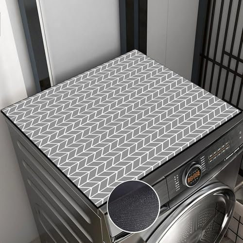 Highdi Housse de Protection pour Machine à Laver Top, Anthracite Coussin de Machine à Laver Antidérapant Housse de Machine à Laver pour Machine à Laver Ou Sèche-Linge (Gris,50x50cm)