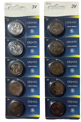 Sivitec CR2450 Battery, 3V Coin-shaped Lithium Battery, 10pcs, High Capacity and Leak-proof