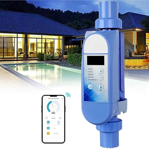 GéNéRateur De Chlore Au Sel Intelligent, SystèMe De Piscine D'Eau SaléE Avec Panneau NuméRique Intelligent, Wi-Fi IntéGré Et TéLéCommande Par Application Pour Piscine Spa,68M³/16g/h