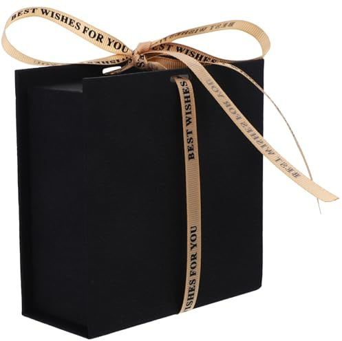 Gatuida Magnetische Verpackungsbox Mit Deckel Und Schleife Kleine Schwarze Geschenkbox Für Hochzeiten Valentinstag Weihnachten Und Geburtstage Für Schmuck Und Süßigkeiten