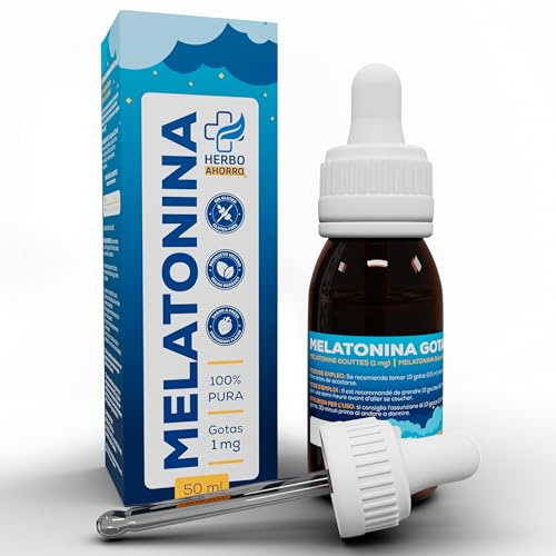 Melatonina gotas niños y adultos - Melatonina 1mg sin efecto choque, Concilia el sueño suave, prologado profundo - Descanso reparador, despierta sin somnolencia - Sabor Fresa - Melatonina Bote 50ml
