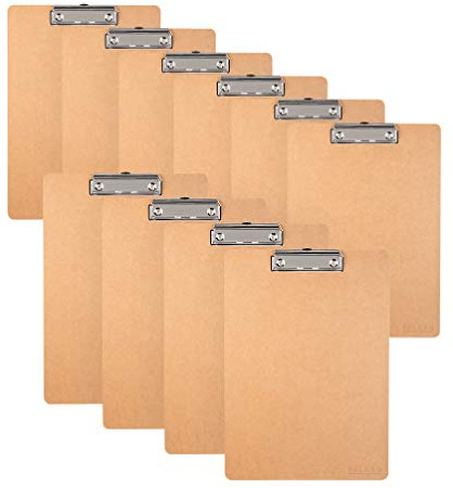 Original 10er Pack Falken Vegan-Klemmbrett Pure Nature. Made in Germany. DIN A5 Braun Ideal für Inventur und Lagerwirtschaft | Made in Germany aus veredelter Buchbinderpappe puristisch ideal für Inventur und Lagerwirtschaft