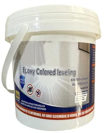 Self Leveling Epoxy Coating - High Gloss Floor Paint, Marble Effect Finish | Water Based Slip Resistant Mix for Tile Bathtub Outdoor House Countertop Sand Use