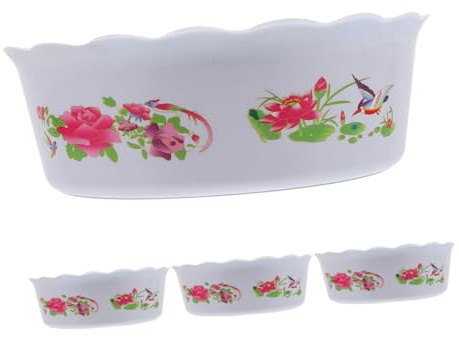 Didiseaon Maceta Hidropónica Redonda De Plástico para Narcisos y Loto 4 Piezas para Jardín Interior y Exterior Decoración Natural para Cultivo Acuático