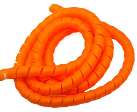 Styire 2 Meter Flexible Kabelspiralhülle 14 mm 16 mm 18 mm ID Drahtorganisator-Schutzrohr for Wickelleitung Schutzhülle(Orange,ID 16mm)