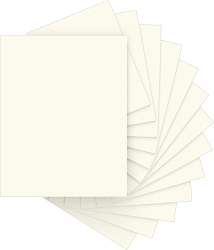 50 Blatt Cremefarbenes Kartonpapier A4, 21 x 29.7cm, 250 g/m², Cremefarbener Karton, Dicker Elfenbeinfarbener Karton für DIY-Karten, Drucker-Scrapbook-Kartonpapier für Bastelarbeiten