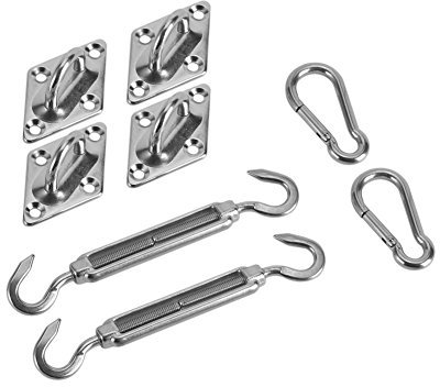 Zerodis 8pcs/set di accessori completo di kit di fissaggio per tenda da sole Kit di montaggio per vela solare in acciaio inox accessori materiali di Ombrage
